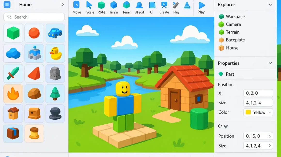Roblox Studio 2025: обновлённый интерфейс, инструменты и возможности